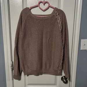 Elegant Women's Sweater in Shimmering Pink